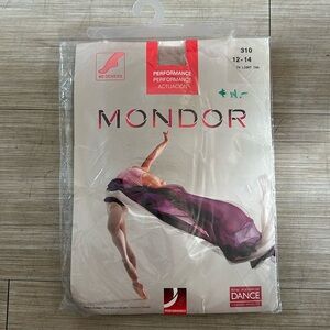 Mondor tights NWT light tan 12-14